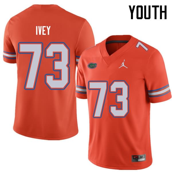 NCAA Florida Gators Martez Ivey Youth #73 Jordan Brand Orange Stitched Authentic College Football Jersey OIP7364UB